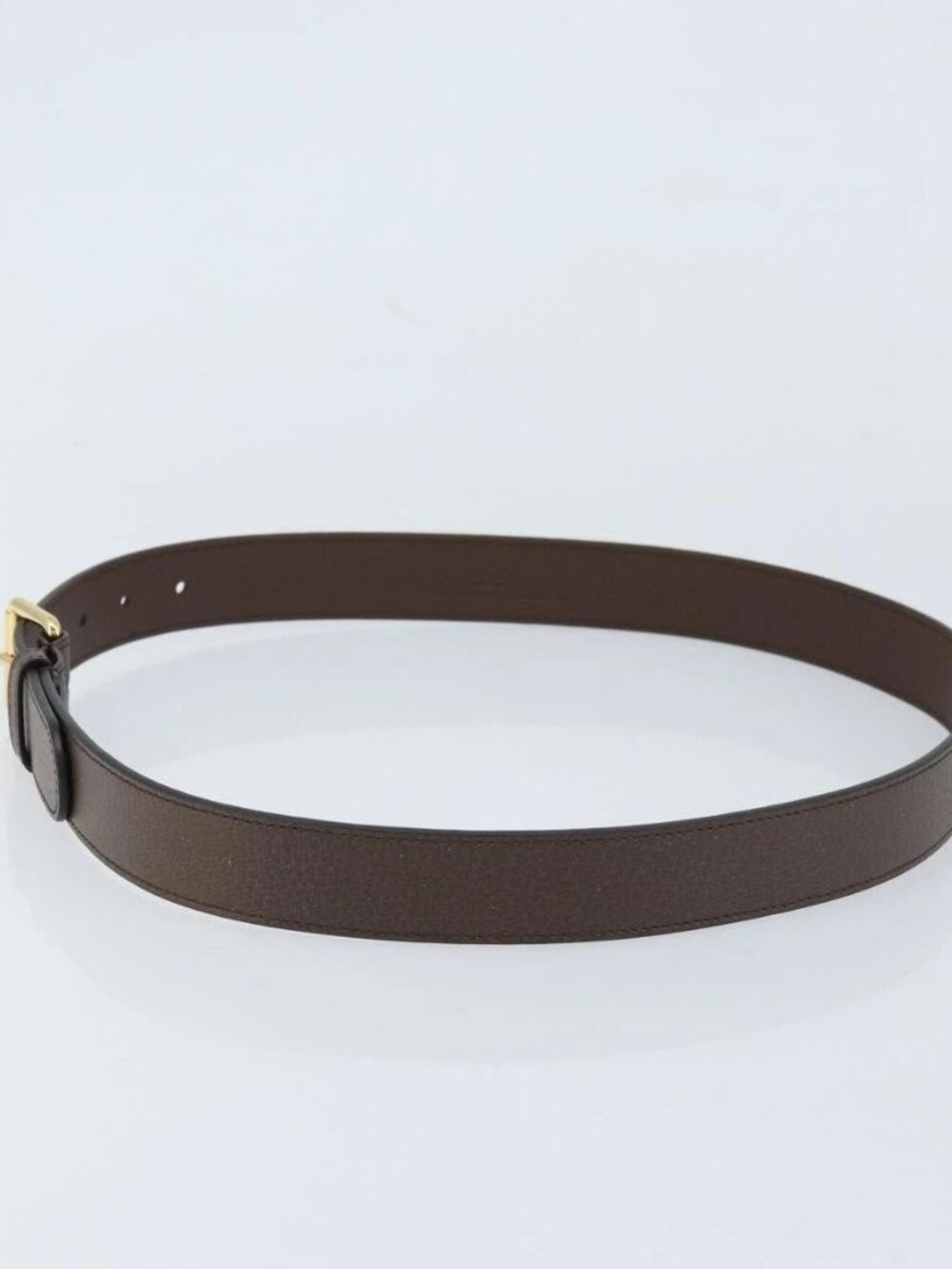 GUCCI Belt Leather 38.6" Brown Gold Auth BA11143 - Picture 3 of 10